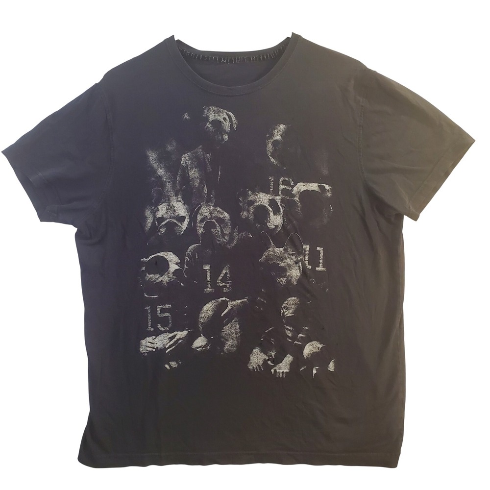 Dogs Football Jersey Graphic T Shirt Black Mens Large Distressed Sports Tee g21